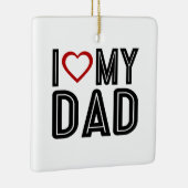 シンプルハートラブマイパパタイポグラフィ |オーナメント セラミックオーナメント (右)