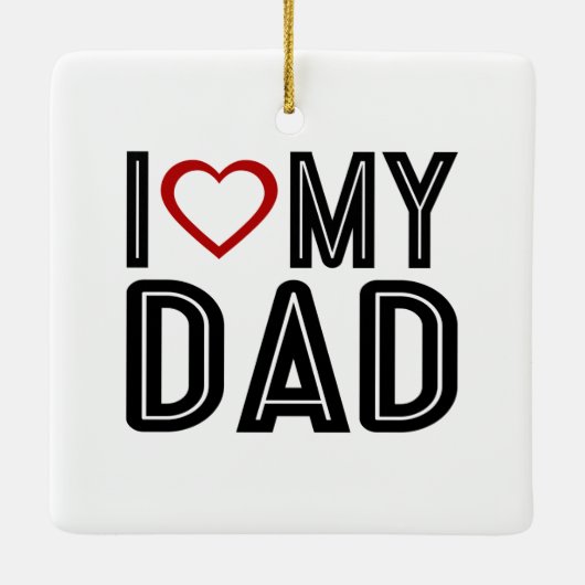 シンプルハートラブマイパパタイポグラフィ |オーナメント セラミックオーナメント (裏面)