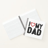 シンプルハートラブマイパパタイポグラフィ |ノートブック ノートブック (内部)