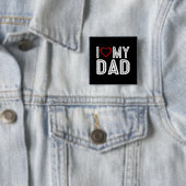 シンプルハートラブマイパパタイポグラフィ |ピンボタン 缶バッジ (インサイチュ)