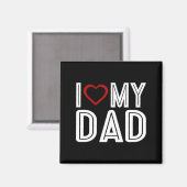 シンプルハートラブマイパパタイポグラフィ |マグネット マグネット (正面/裏面)