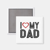 シンプルハートラブマイパパタイポグラフィ |マグネット マグネット (正面/裏面)