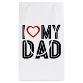 シンプルハートラブマイパパタイポグラフィ |抱き枕 スモールペーパーバッグ (裏面)