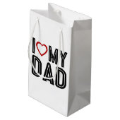 シンプルハートラブマイパパタイポグラフィ |抱き枕 スモールペーパーバッグ (裏面アングル)