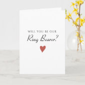 シンプルハートリングや輪ベアラ結婚のカード カード (黄色い花)