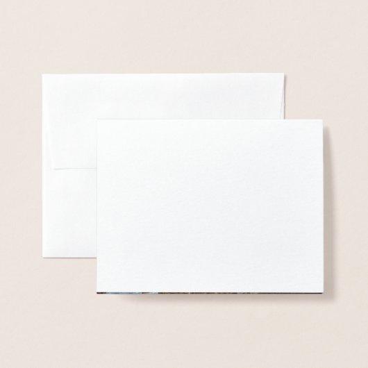 シンプルハート写真エレガモダンントウェディング 箔カード (裏面封筒付き)