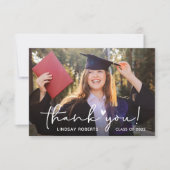 シンプルハート卒業写真 サンキューカード (正面)