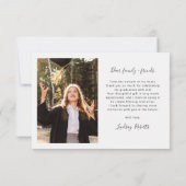 シンプルハート卒業写真 サンキューカード (裏面)