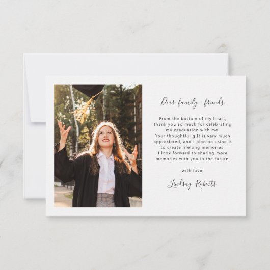 シンプルハート卒業写真 サンキューカード (裏面)