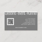 シンプルハート図形のアウトライン(灰色と白モダン) 名刺 (裏面)