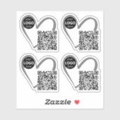 シンプルハート型ロモダンゴQRコードテンプレート シール (シート)