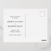 シンプルハート日付の保存実在金ゴールド 箔招待状ポストカード (裏面)