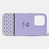 シンプルハート柄 パープル 名前 Case-Mate iPhoneケース (裏面 (横))