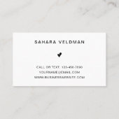 シンプルハート白黒のラエレガントッシュ 名刺 (裏面)