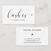 シンプルハート白黒のラエレガントッシュ 名刺 (正面/裏面)