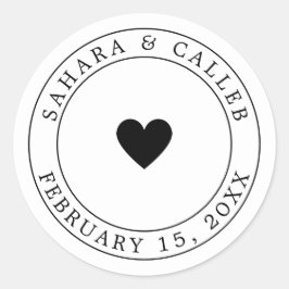 シンプルハート結婚式の引き出物ステッカーラベル ラウンドシール