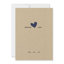 シンプルハート結婚式招待状