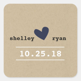 シンプルハート結婚式用シール ラウンドシール