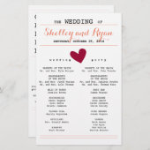 シンプルハート結婚式 プログラム (正面/裏面)