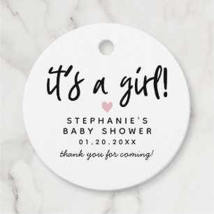 シンプルハート赤ちゃんシャワー フェイバータグ