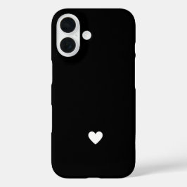シンプルハート ブラック&ホワイト モダンラブ バレンタインズ iPhone 16ケース