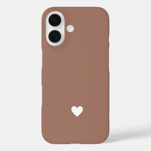 シンプルハート モカ ブラウン モダンラブ Chic Case-Mate iPhoneケース (裏面)
