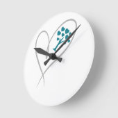 シンプルハート ラウンド壁時計 (傾斜)