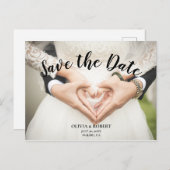 シンプルハート – 日付の保存 ポストカード (正面/裏面)