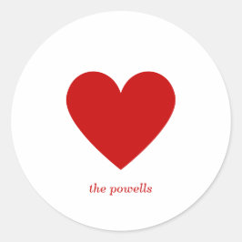 シンプルハート 赤 クラシック ラブ モダン おしゃれ ラウンドシール
