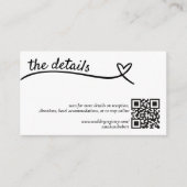 シンプルハートQRコードの結婚詳細 エンクロージャーカード (正面)