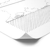 シンプルハ素朴ウスモダンブラック&ホワイトスケッチ ポスター (角)