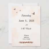 シンプルバイクもしくは自転車に乗る人結婚式招待状 招待状 (裏面)