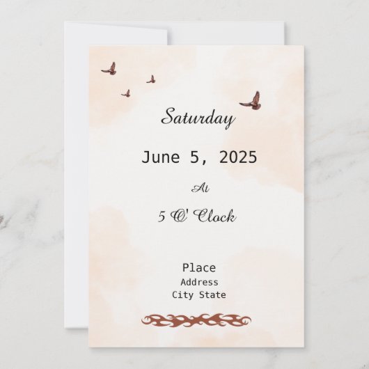 シンプルバイクもしくは自転車に乗る人結婚式招待状 招待状 (裏面)