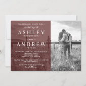 シンプルバエレガントルモダング結婚写真 招待状 (正面)