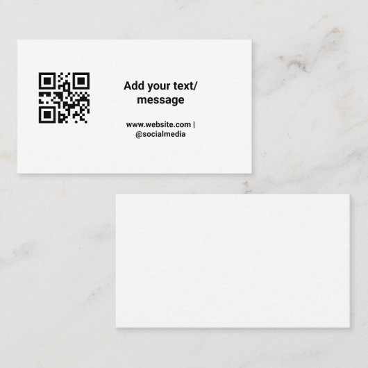 シンプルバカスタムーコードでテキストWebサイトQR Claを追加 名刺 (正面/裏面)