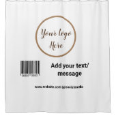 シンプルバカスタムーコードでテキストWebサイトQR Sqを追加 シャワーカーテン (正面)