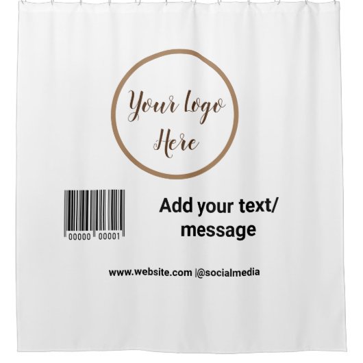 シンプルバカスタムーコードでテキストWebサイトQR Sqを追加 シャワーカーテン (正面)