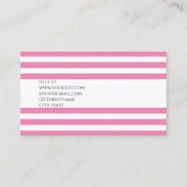 シンプルバジェットピンクストライプ色シック 名刺 (裏面)