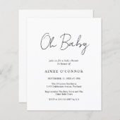 シンプルバジェットモダンベビーシャワー招待状 (正面/裏面)