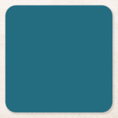 シンプルバジェット無地のカラーティール（緑がかった色） スクエアペーパーコースター (正面)