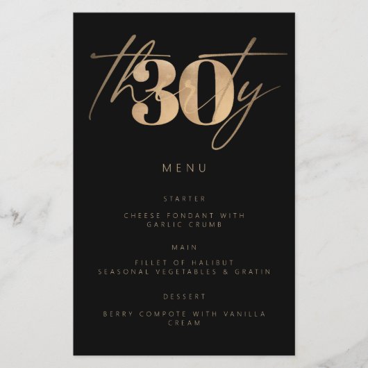 シンプルバジェット黒金ゴールド30th誕生日パーティー (正面)