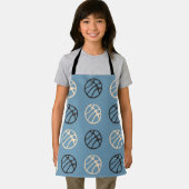 シンプルバスケットボールブルーバスケットプレーヤーファンキッズ エプロン (インサイチュ)