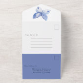 シンプルバタフライお祝いオブライフ オールインワン招待状 (外側)