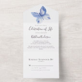 シンプルバタフライお祝いオブライフ オールインワン招待状 (内側)