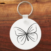 シンプルバタフライラインスケッチ キーホルダー (正面)