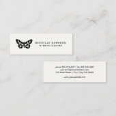 シンプルバタフライロゴミニマル白黒 スキニー名刺 (正面/裏面)