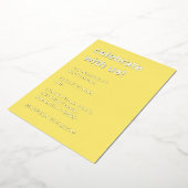 シンプルバターイエロー結婚ズフォイル招待状 箔招待状 (回転した状態)