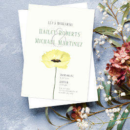 シンプルバターナッツポピーリハーサルディナー招待状 招待状