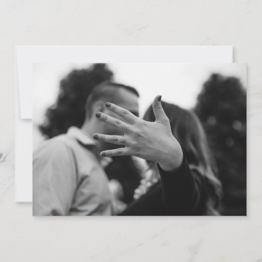 シンプルバックと白の愛は永遠の写真 セーブザデート (裏面)