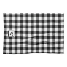 シンプルバッファロープレイドモノグラム白黒